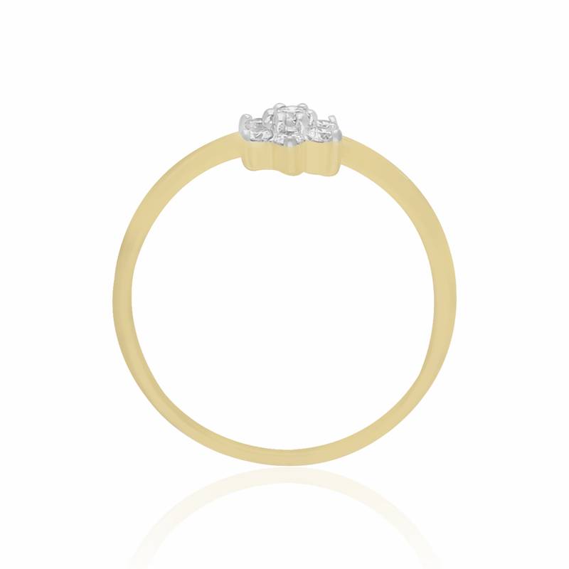Floral diamond Ring-18kt yellow gold Ring-0.15cts diamond Ring-Anniversary Ring