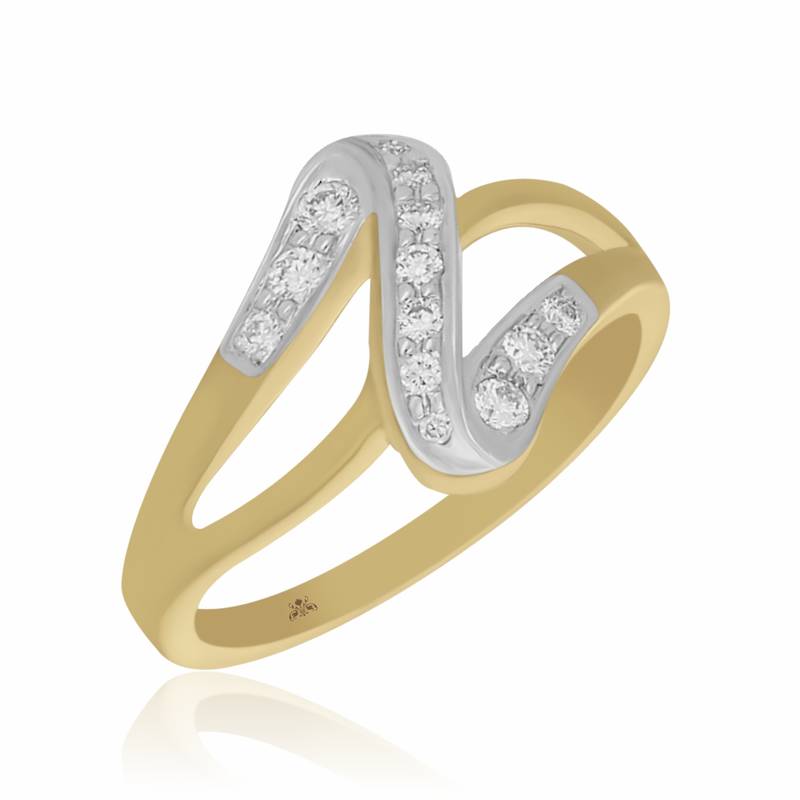 Criss cross diamond -0.17cts diamond Ring-gold Ring-Sparkling round diamond ring