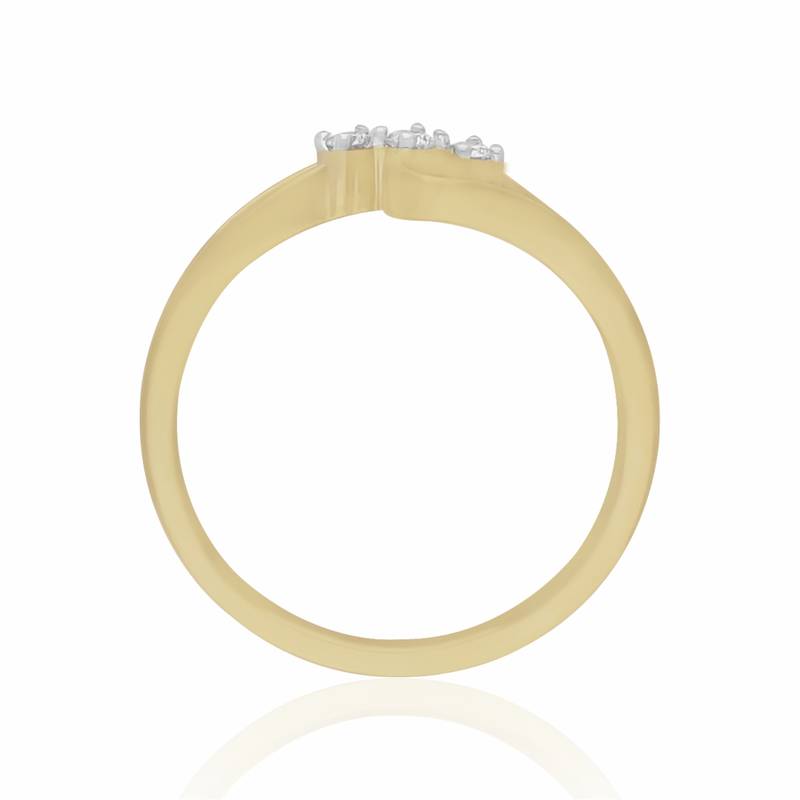 Three diamond Ring -0.07Cts diamond -18kt yellow gold-Engagement Ring-Wedding gift