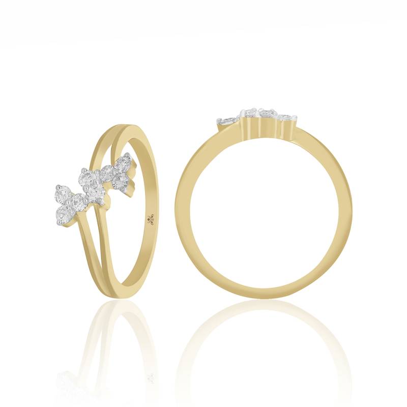 diamond Ring-Elegant style-0.23cts diamond ring-18kt yellow gold-Anniversary gift