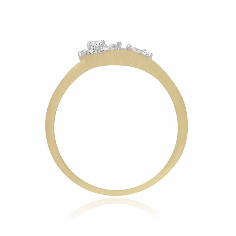 Floral Ring-0.22cts diamond round Ring-yellow gold-classy Ring-wedding Ring