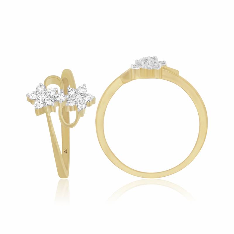 pressure set diamond ring-18kt yellow gold-Anniversary ring-gift to love