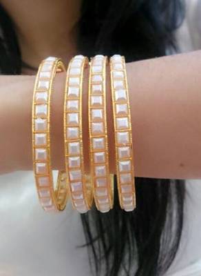 Colorful temple kemp bangle set of 4 pc. 1