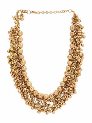 Himanshi Gold Beaded Necklace 1