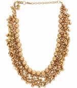 Himanshi Gold Beaded Necklace