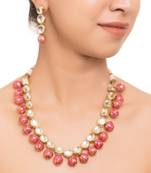 Pritisha Pink Meenakari  And Kundan Necklace Set