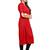 Red plain rayon stitched kurti