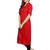 Red plain rayon stitched kurti