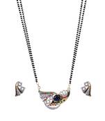 Red Green Black Gold American Diamond Designer Mangalsutra Set TMS231