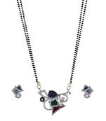 Blue Green Red American Dimaond Designer Polki Mangalsutra Set TMS235