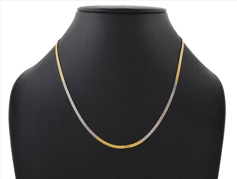 Dual Tone Simple Neck Chain Which can be used alone or you can add your Pendant in It.