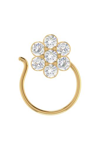 7 Diamond Designer Floral Nose Pin