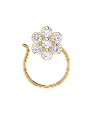7 Diamond Designer Floral Nose Pin 2