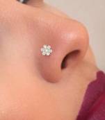 7 Diamond Designer Floral Nose Pin