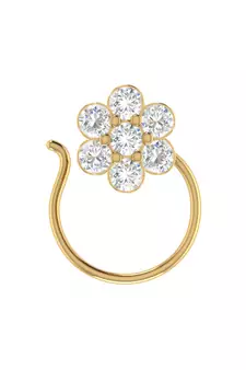 7 Diamond Designer Floral Nose Pin