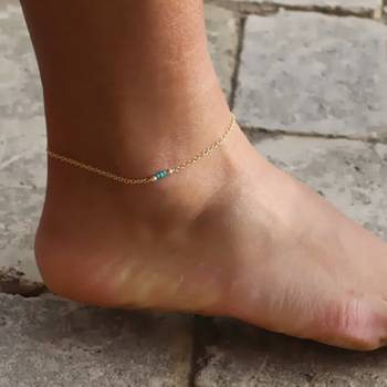 Simple Light Weight Elegant Golden Chain Anklet 1