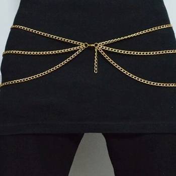 Hot Double Crossover Waist Belt Belly Body Chain Jewelry 3