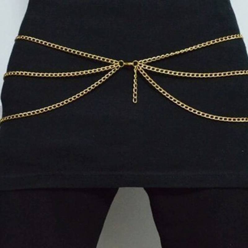 Hot Double Crossover Waist Belt Belly Body Chain Jewelry