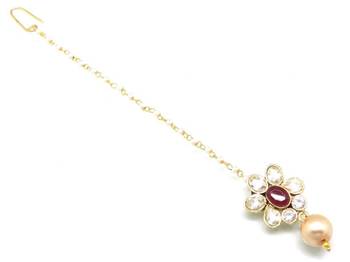Small Size Maang Tikka  Decorated With American Diamond 1