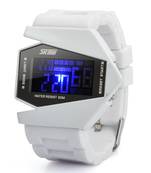 Watch for men latest military army texture 7 light display black dial with white band mens and boys dual dial watch