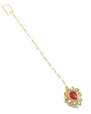 Pear Shaped Maang  Tikka Decorated With Crystal 1