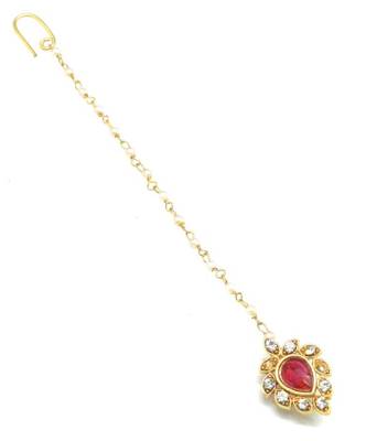 Pear Shaped Maang  Tikka Decorated With Crystal 3