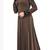 Rust Color  Stretchable Velvet Embosed Abaya Burkha With Waist Belt  And  Scarf Hijab