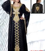 Black embellished with stones beads and crystals stitched kaftans