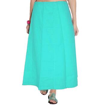 Turquoise cotton plain cotton petticoat 1