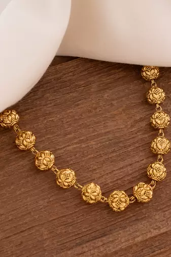 Antique finish golden necklace one gram gold