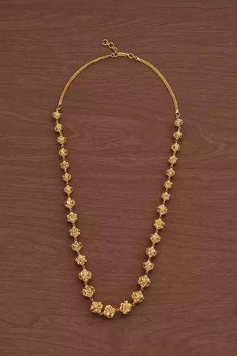 One Gram Gold Plated Brass Floral Balls Antique Necklace 