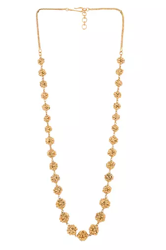 One Gram Gold Plated Brass Floral Balls Antique Necklace 