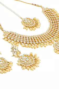 Gold kundan Brass necklace-sets