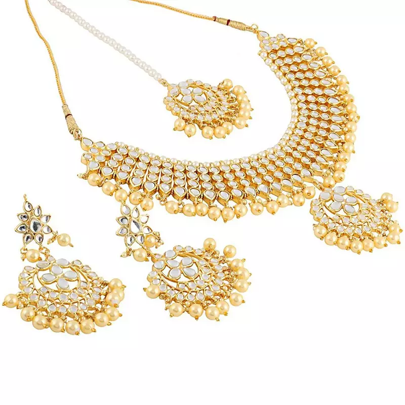 Gold kundan Brass necklace-sets