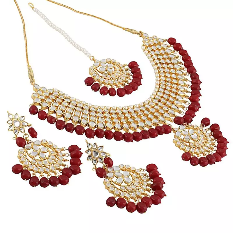 Gold kundan Brass necklace-sets