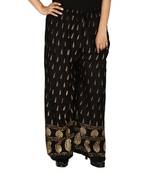 Rayon Black Gold Print Palazzo