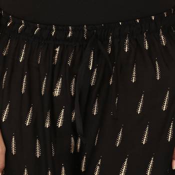 Rayon Black Gold Print Palazzo 5