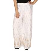 Rayon White Gold Print Palazzo