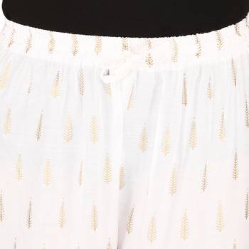 Rayon White Gold Print Palazzo 5