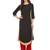 Black plain crepe stitched kurti