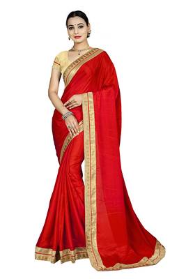 Red chiffon printed chiffon sarees 1