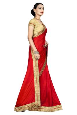 Red chiffon printed chiffon sarees 4