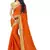 Orange chiffon printed chiffon sarees