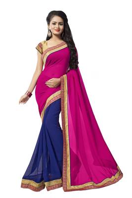 Pink georgette printed georgette sarees 1