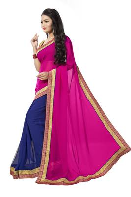 Pink georgette printed georgette sarees 2