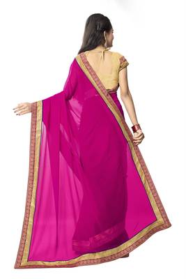 Pink georgette printed georgette sarees 4