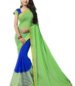 Green georgette printed georgette sarees