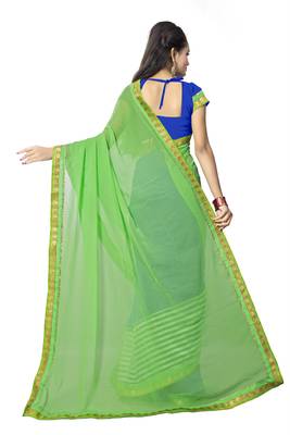 Green georgette printed georgette sarees 3