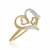 Valentine day 0.05cts Diamond tri heart shape -18k yellow gold ring -gift for love