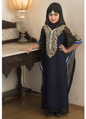 Kids Black And Blue Color Kaftan 3